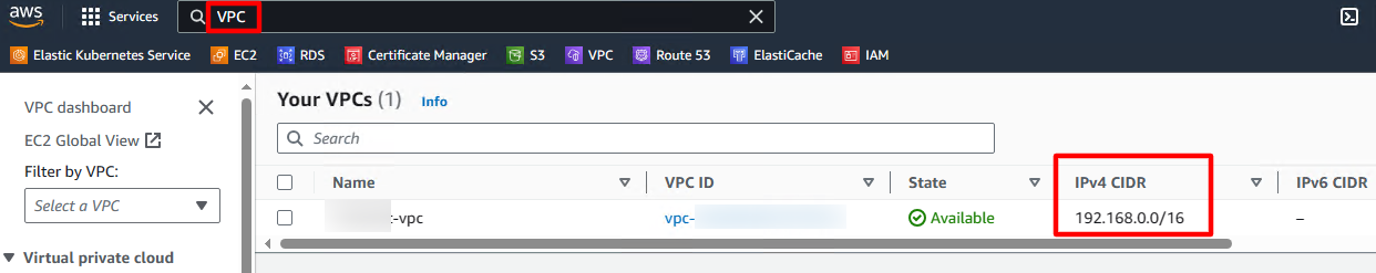 VPC Screenshot