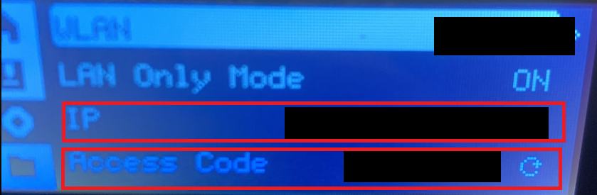 An image of a Bambu Labs P1S LCD control panel screen