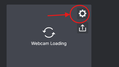 a screenshot showing the setup icon once logged in