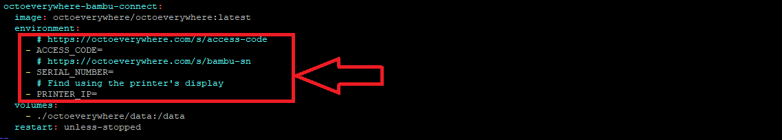 An image of the docker-compose.yaml file with a big red box for dummies